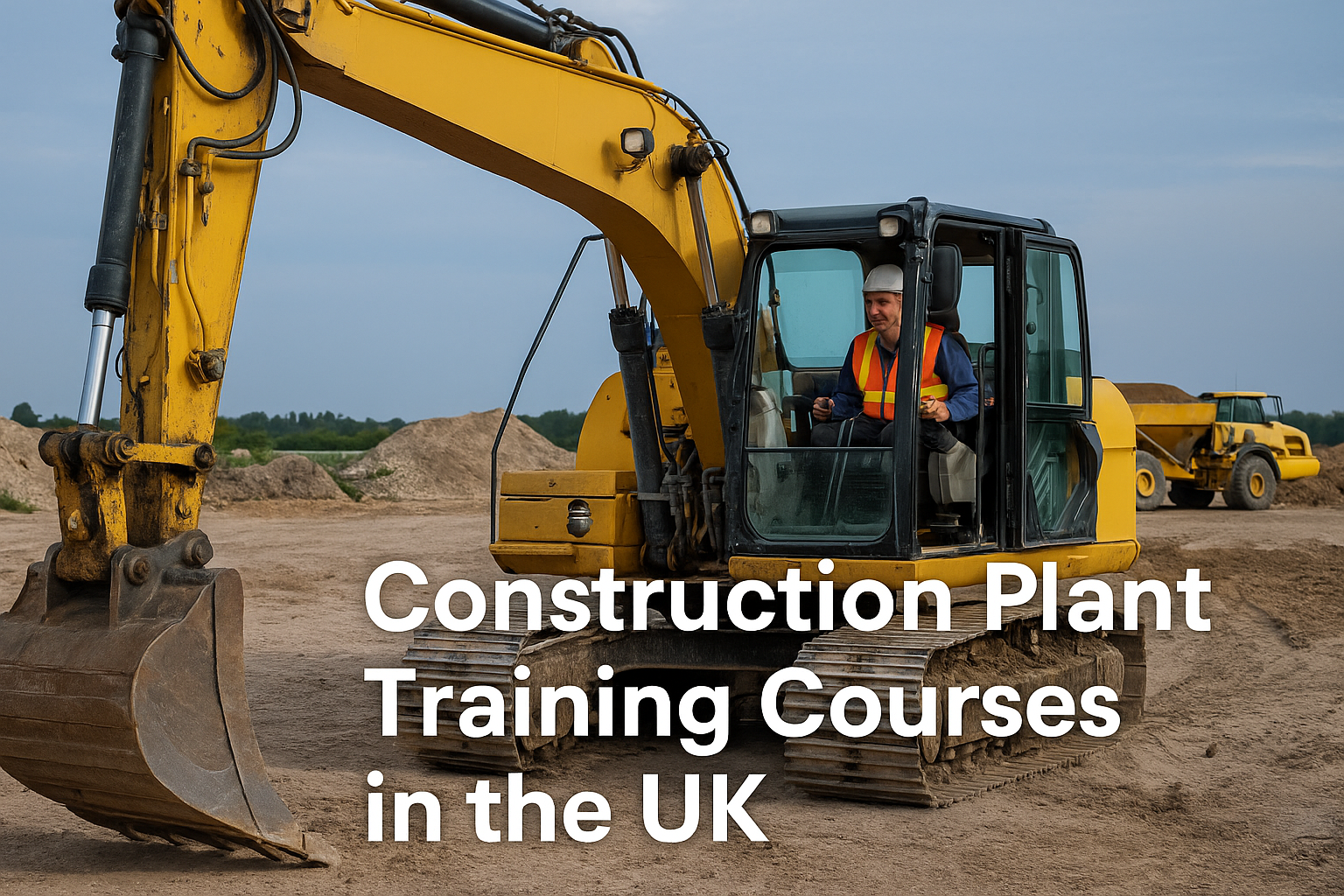 construction plant operator sitting in a 360 excavator
