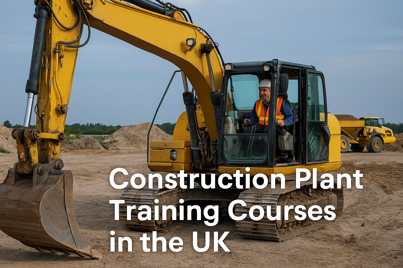 construction plant operator sitting in a 360 excavator