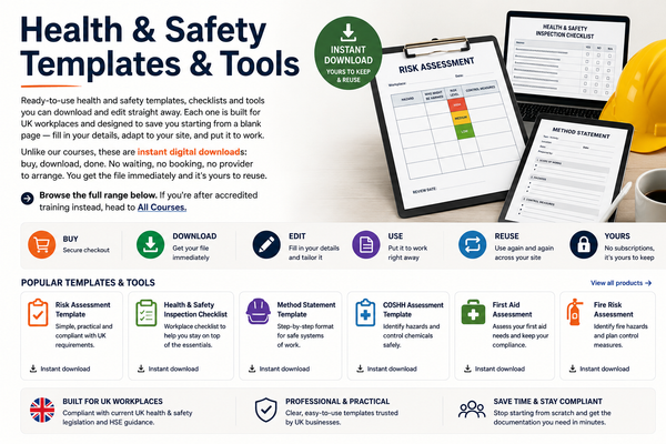 promotional image for health and safety templates and tools
