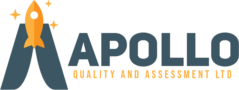 Logo of Apollo Quality and Assessment Ltd with a rocket icon on a white background