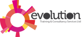 Logo of Evolution Training & Consultancy Services Ltd with colorful circular design on a white background