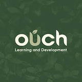 Logo of 'ouch Learning and Development' on a green background with leaf pattern