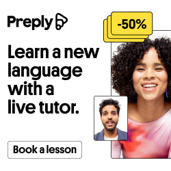 50% off Preply learn a new language with a live tutor - book a lesson