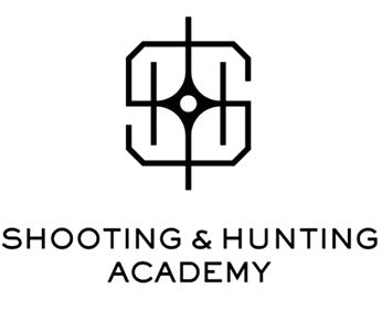 Logo for Shooting & Hunting Academy with a stylized design on a white background