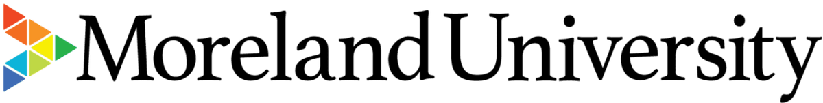 Moreland University logo with a colorful geometric triangle icon and the text 'Moreland University' in black on a white background.